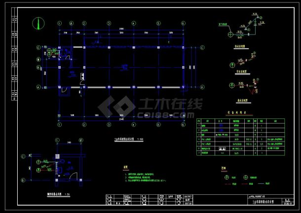 南方发达地区某15.0万吨规模污水处理厂施工图设计建筑给排水设计套图-图一