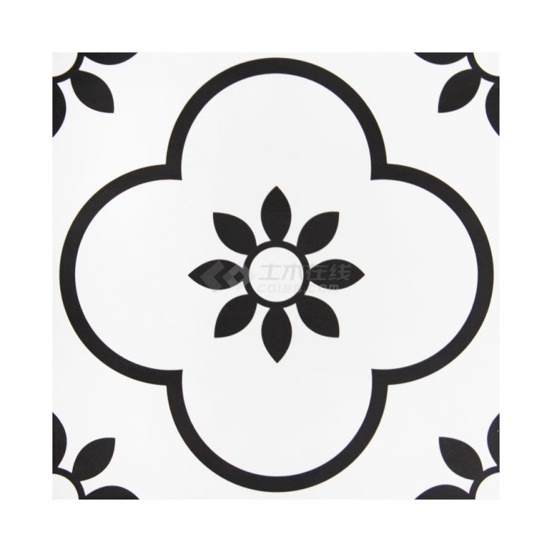 现代北欧黑色灰色花砖300×300 (105).jpg-图一