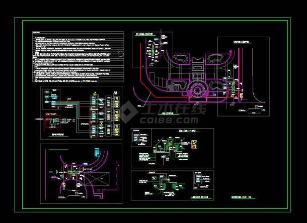五星级酒店弱电工程深化设计系统图CAD格式10几个系统-图一