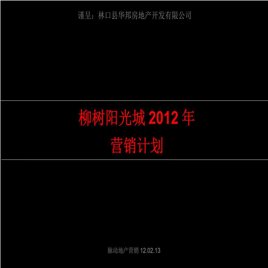 2012年柳树阳光城营销计划案.ppt-图一