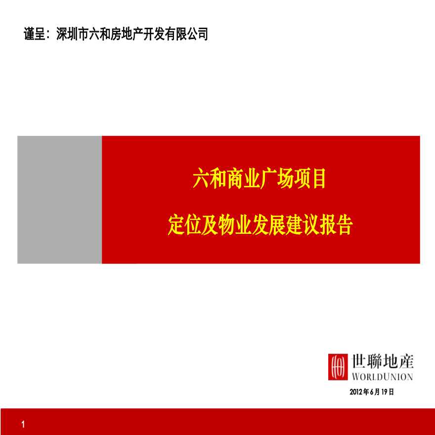 世联2012深圳六和商业广场定位及物业发展建议233P.ppt-图一