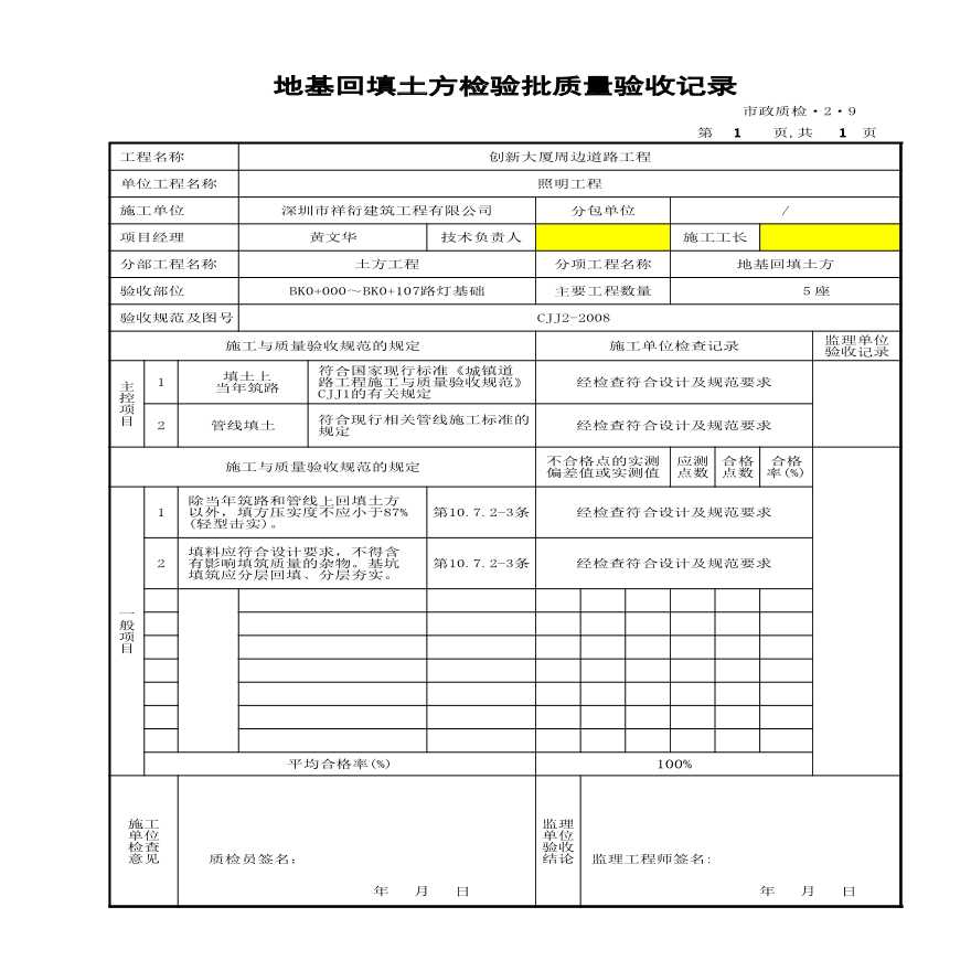 市政照明工程-BK0+000～BK0+107路灯基坑回填-图二