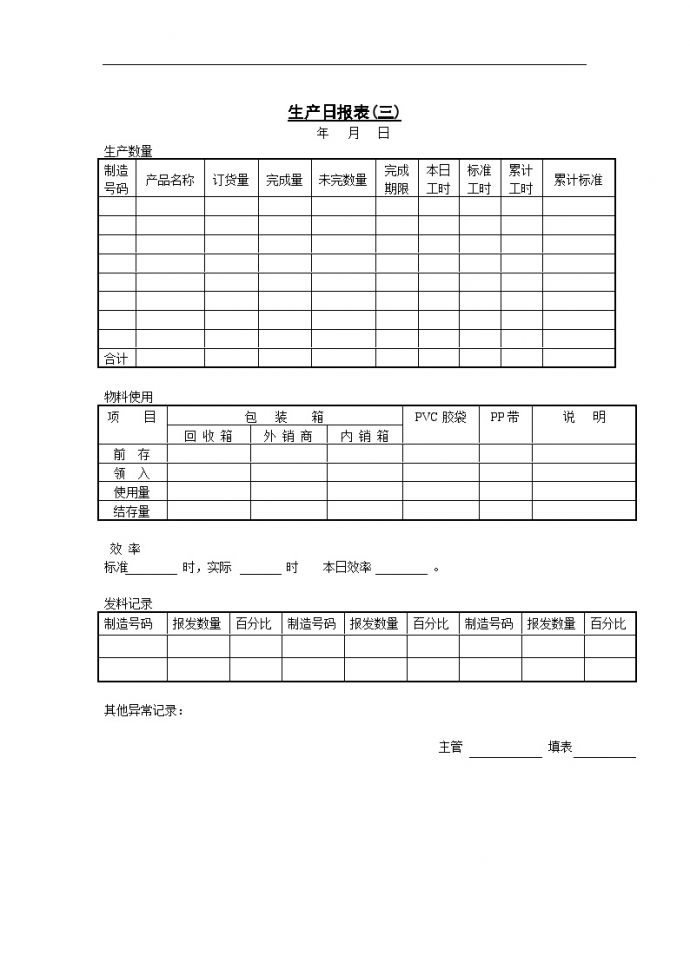 生产管理表—生产日报表〈三〉_图1