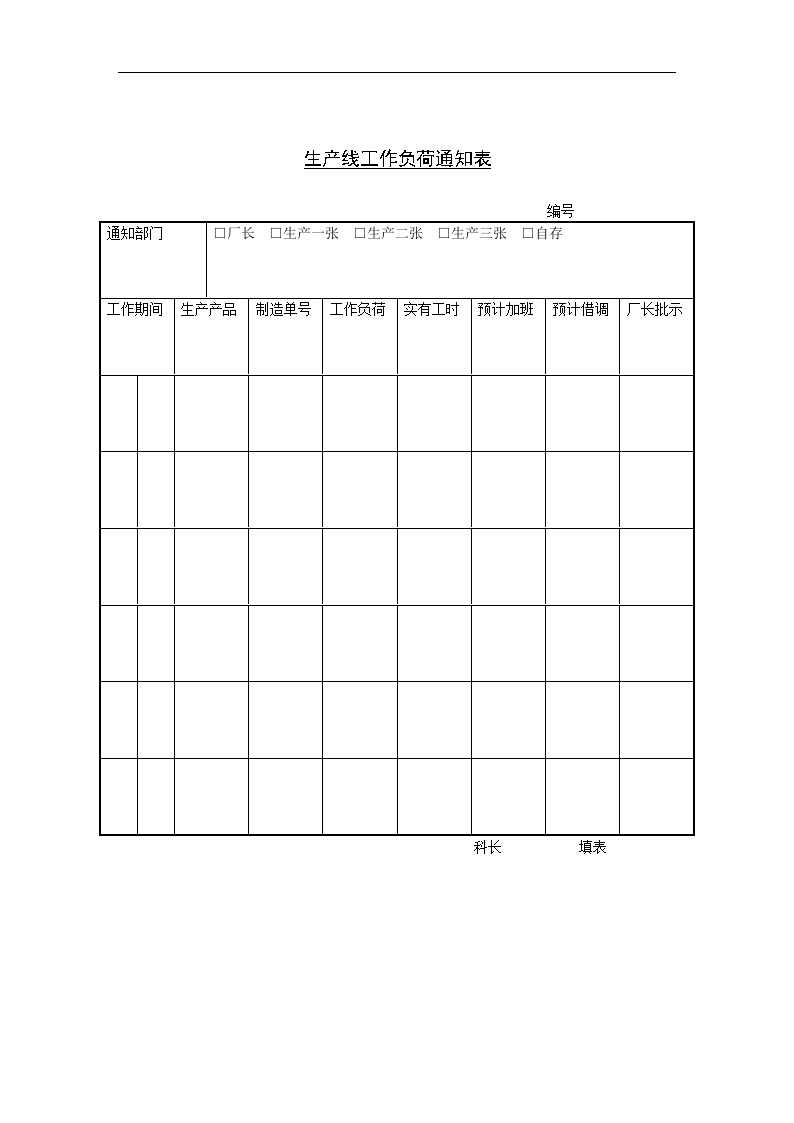 生产—生产线工作负荷通知表-图一