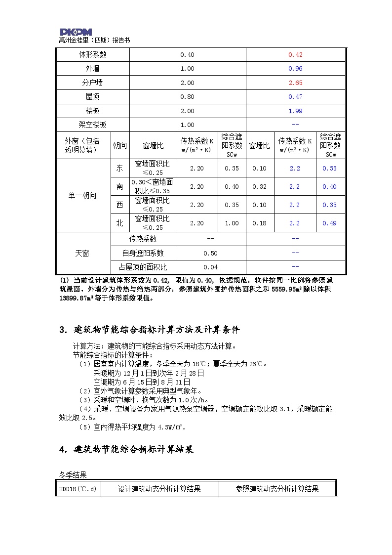 C户型1#、3#节能—上海市居住建筑动态计算报告书-图二