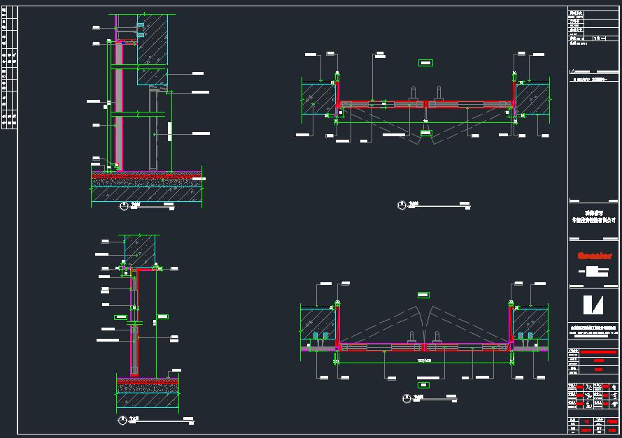 珠海华策国际大厦横琴总部办公楼西塔标准层-门表节点CAD图