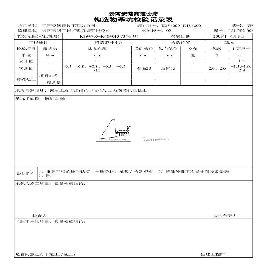 安楚路基质检资料-基坑检查1 (24)-图一