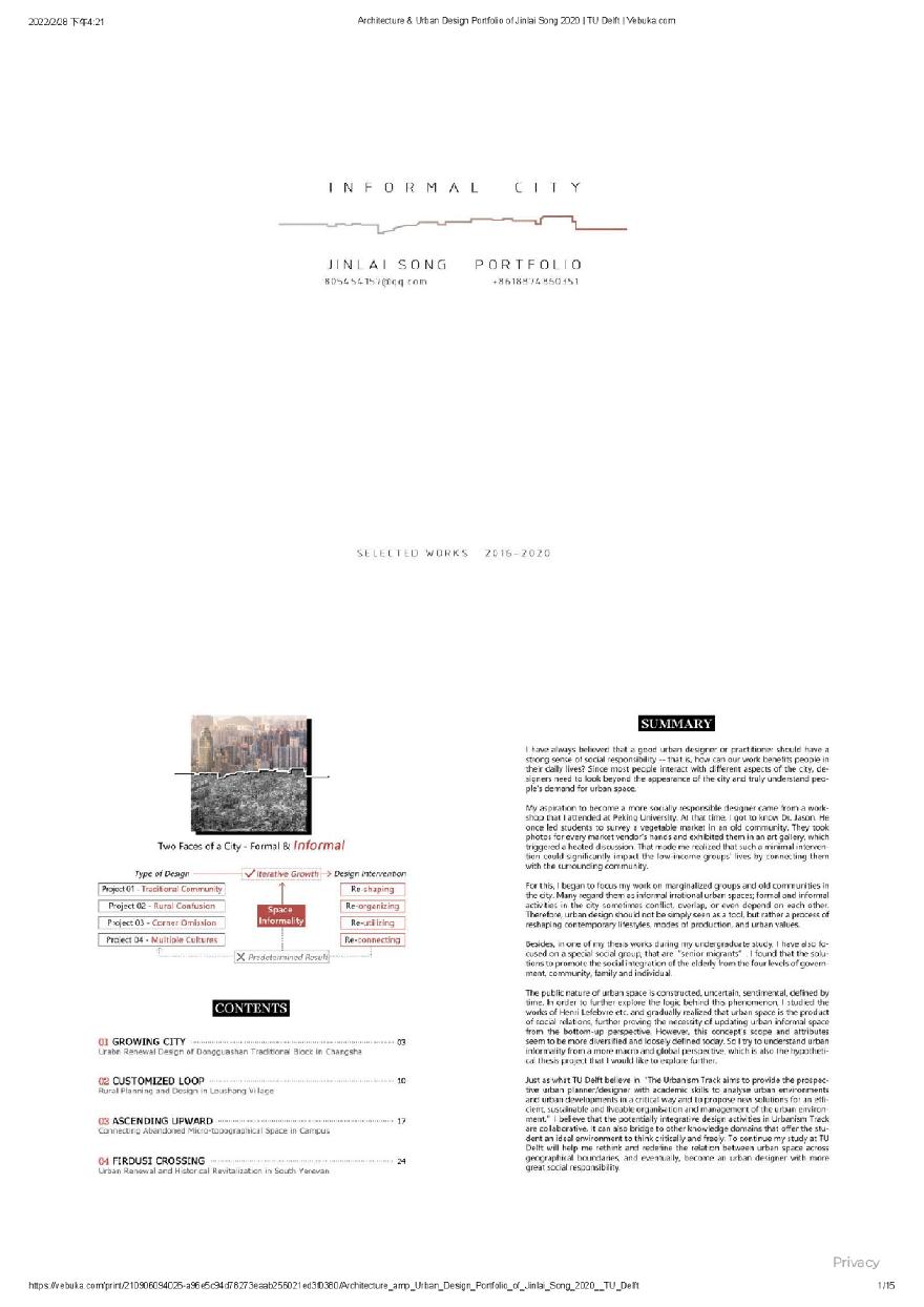 Architecture &amp; Urban Design Portfolio of Jinlai Song 2020 TU Delft Vebukacom-图一