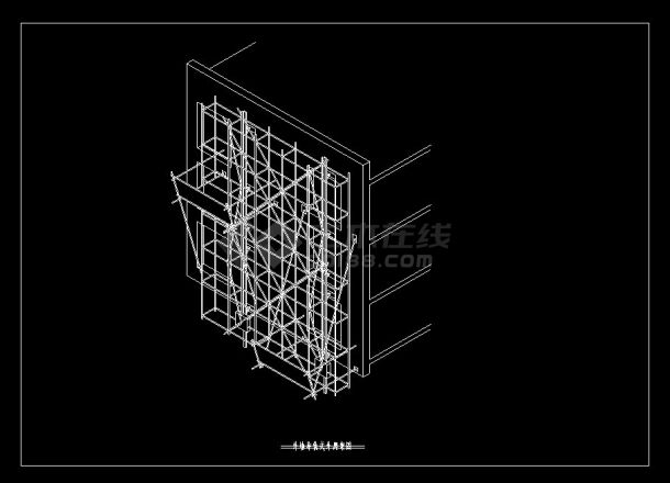 脚手架工程常用CAD节点详图及示意图-图二