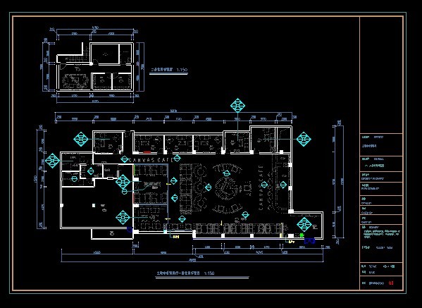 主题咖啡西餐厅装修CAD设计施工图纸_图1