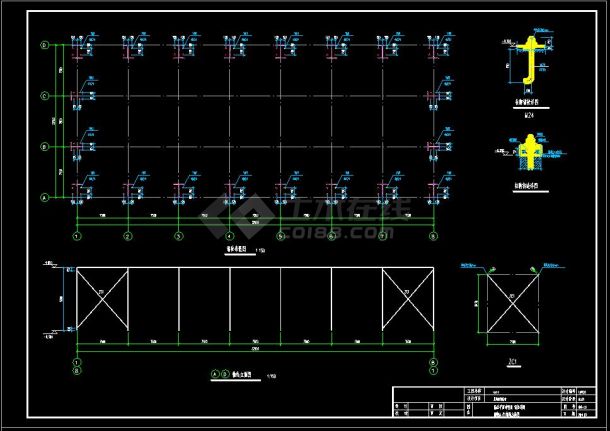 单层钢结构篮球场建筑结构设计施工图-图二