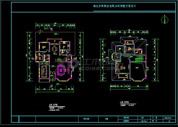 CAD施工图二层独栋别墅方案设计-图二