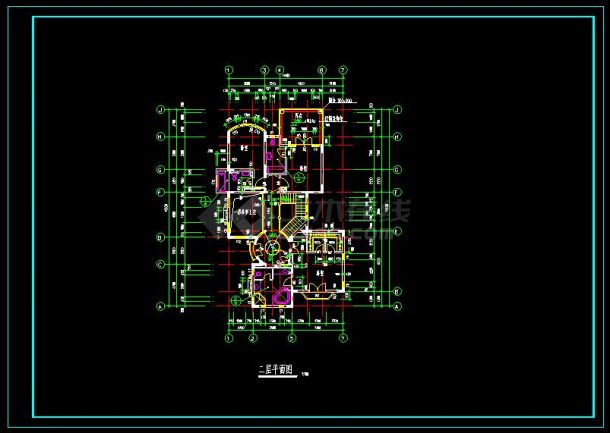 CAD独体别墅建筑图纸施工图-图二