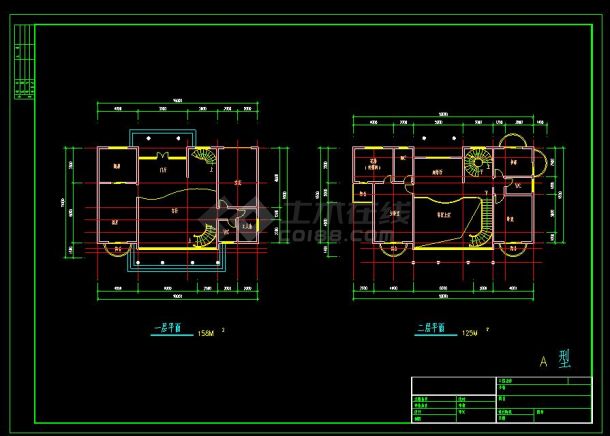 CAD施工图大型楼盘别墅户型-图一