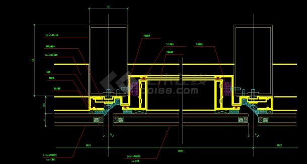 玻璃幕墙CAD常用节点图及示意图-图一