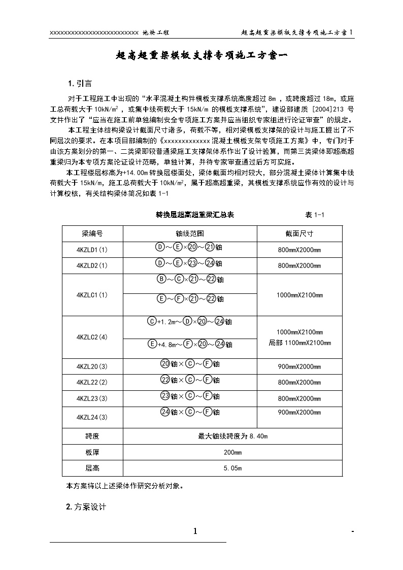 超高超重梁模板支撑专项施工方案.doc-图一