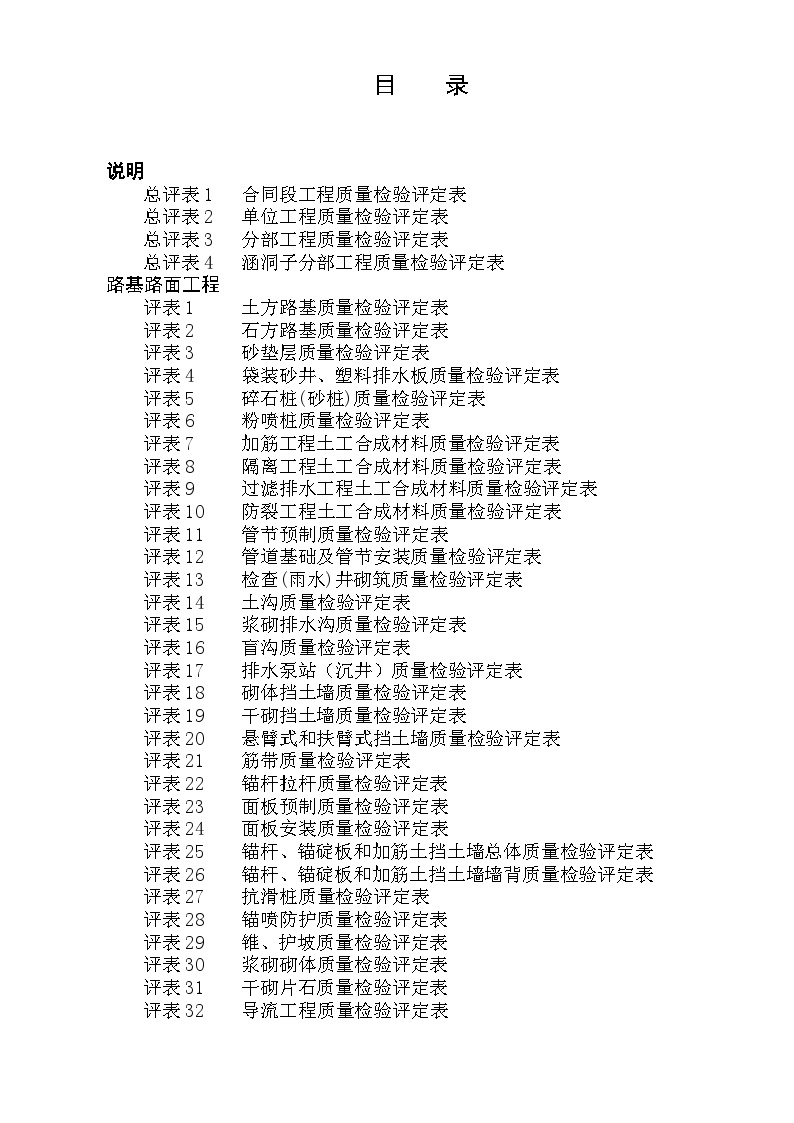 公路工程资料表格第一册（评表）-图一