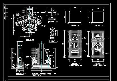 一个精致的牌坊建筑施工图，很专业-图二