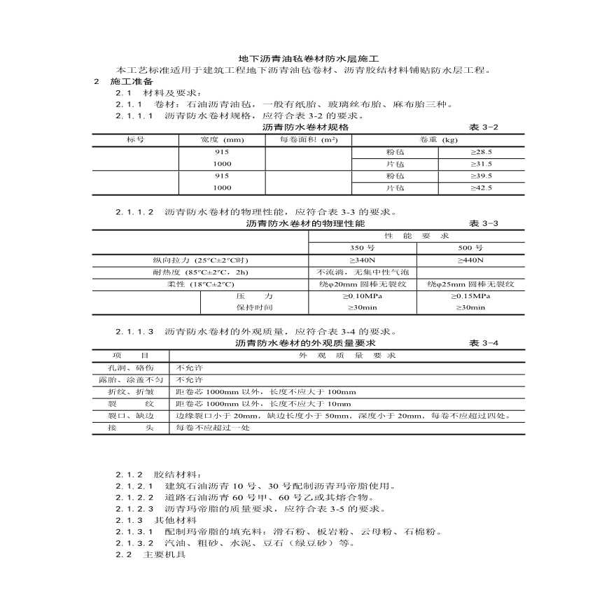 地下沥青油毡卷材防水层施工工艺 (2).pdf-图一