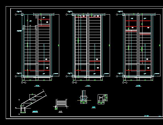 多层钢结构厂房结构图CAD图纸