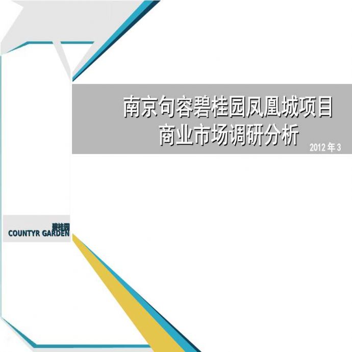2012年南京句容碧桂园凤凰城项目商业市场调研分析.ppt_图1