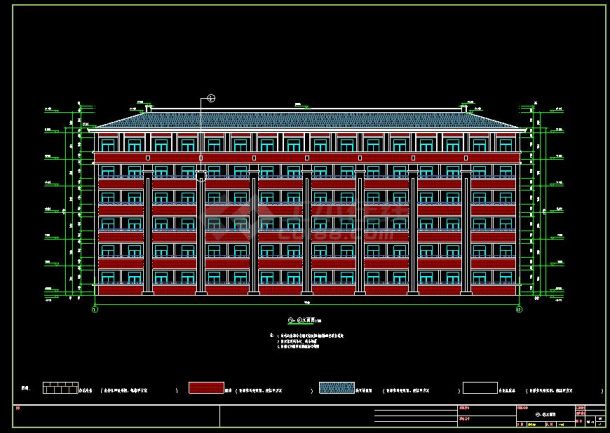 职业学校6层女生宿舍建筑结构设计施工图（天正）-图二