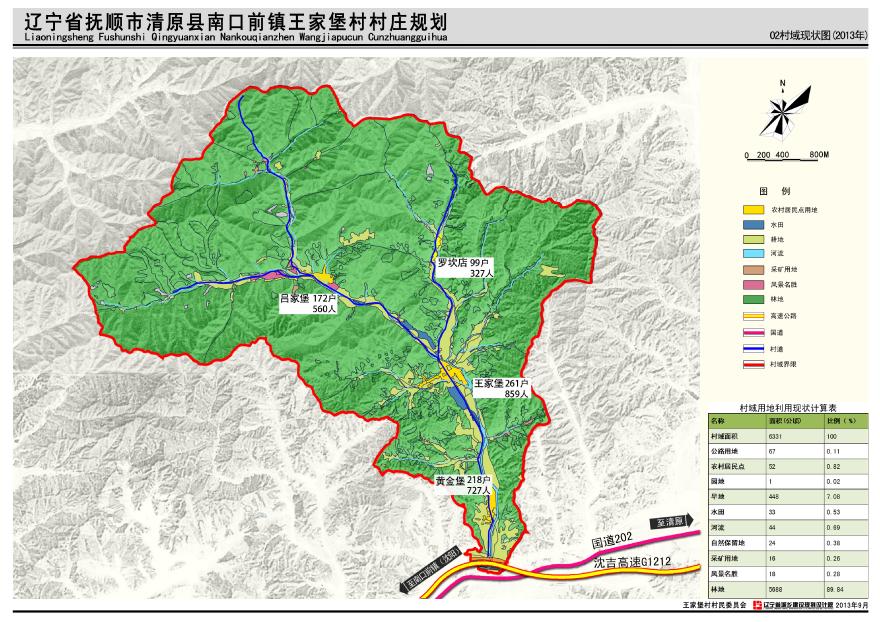 辽宁省抚顺市清原县南口前镇王家堡村村庄规划图纸-图二