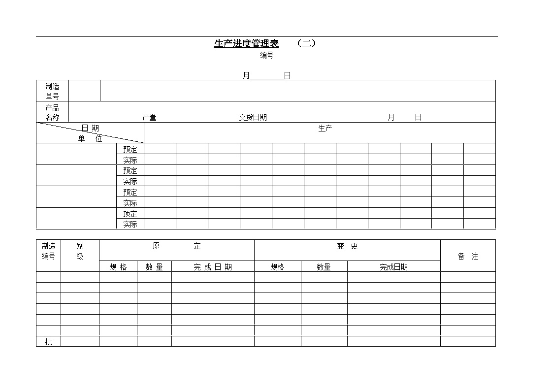 生产管理表—生产进度管理表(二)-图一