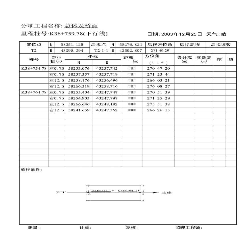 安楚桥梁质检资料1-施工放样记录表 (3)-图二