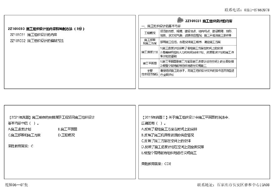 二建考试资料0607集 2Z101030 施工组织设计的内容和编制方法 （可打印版）（2024讲义）-图一