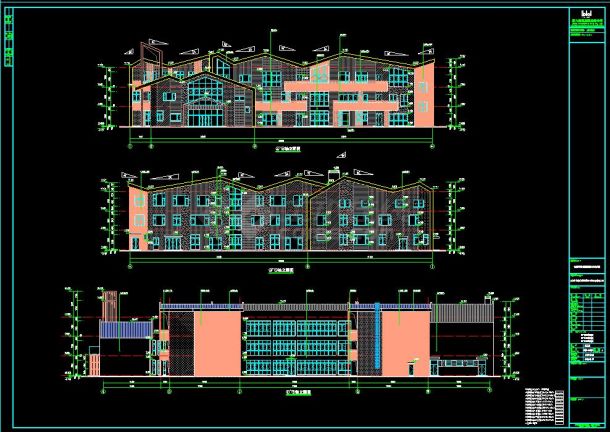 3层12班 6460平米 黄岩中心幼儿园建筑全专业施工CAD图-图二