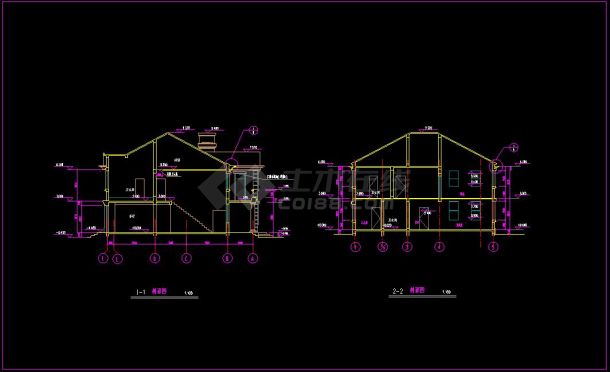 CAD别墅建筑设计方案图-图二
