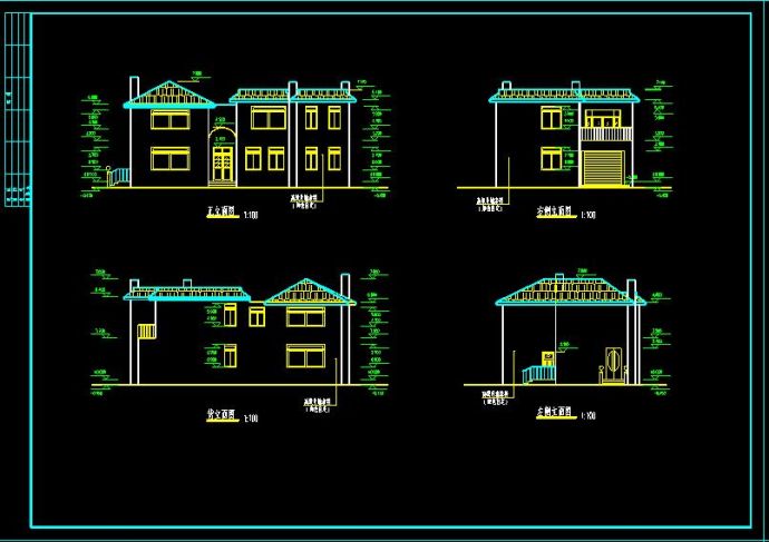 CAD施工图北美风情小别墅设计_图1