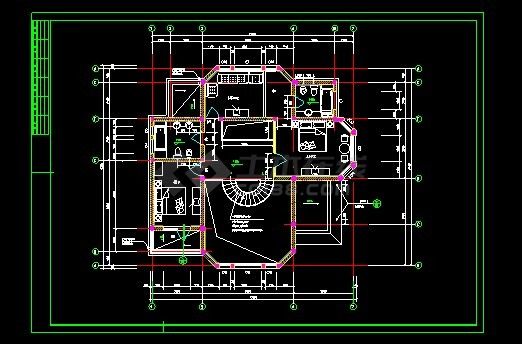 CAD施工图建筑图达华庄园别墅-图一