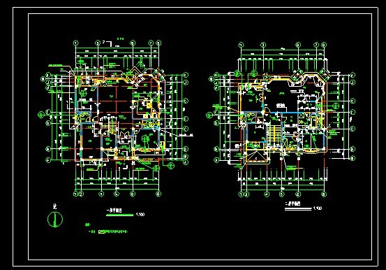CAD多层别墅建筑图施工图