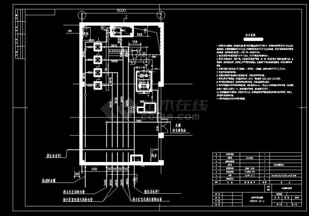 地下一层设备房（热交换站）建筑结构水暖电设计施工图-图一