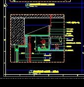 天花石膏板吊顶灯槽及检修口及投影幕施工做法节点图-图二