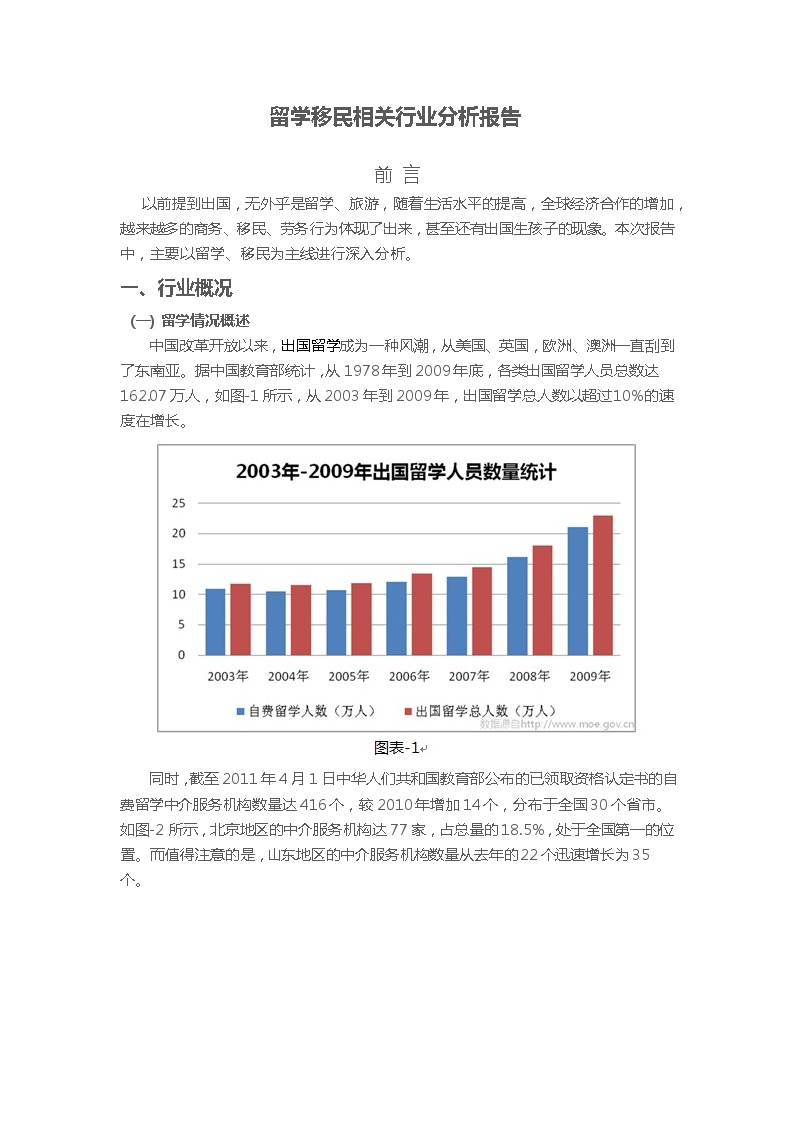 留学移民相关行业分析报告.docx-图一