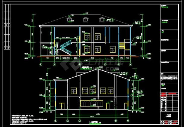 2层学校食堂演播厅建筑结构设计施工图-图二