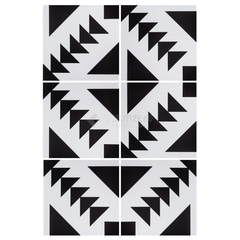 现代北欧黑色灰色花砖300×300 (102).jpg-图一