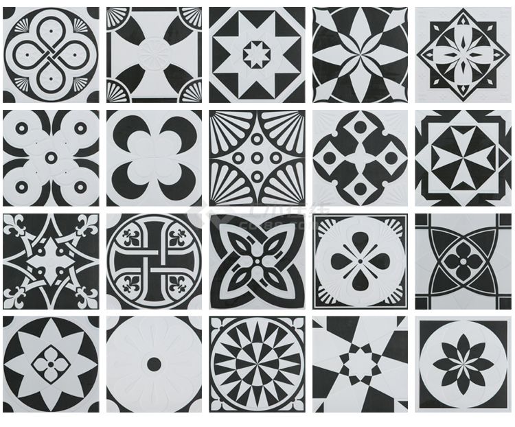 现代北欧黑色灰色花砖300×300 (37).jpg-图一