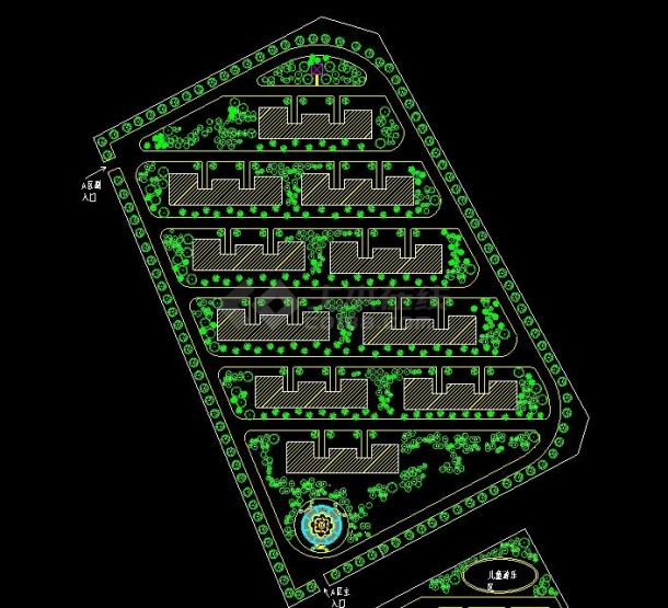 小区绿化简单平面布置图纸-图二
