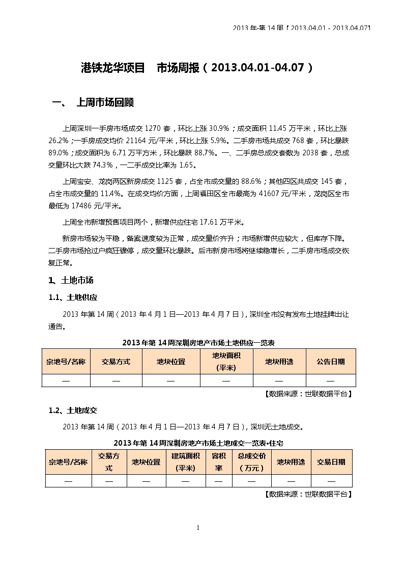 20130408_世联深圳市场周报_(2013.04.01-04.07).doc-图一