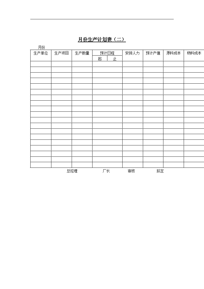 生产计划知识月份生产计划表（二）-图一