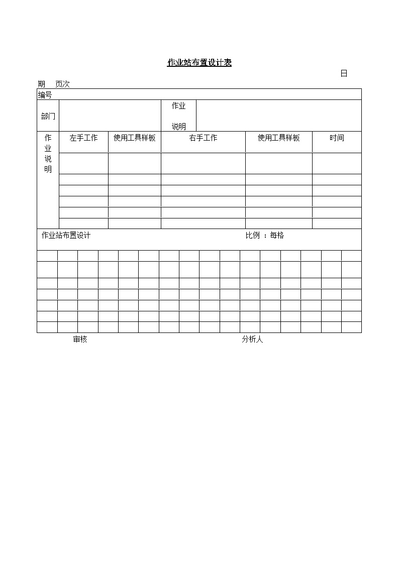 生产管理作业站布置设计表-图一