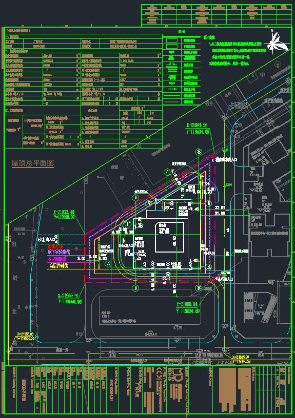 广田总部大厦建筑设计-屋顶总平面CAD图