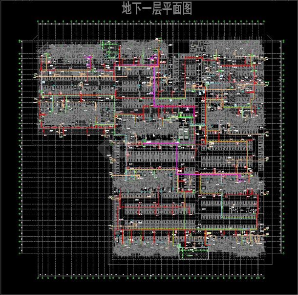 地下室-02给排水和消防平面施工CAD图-图二