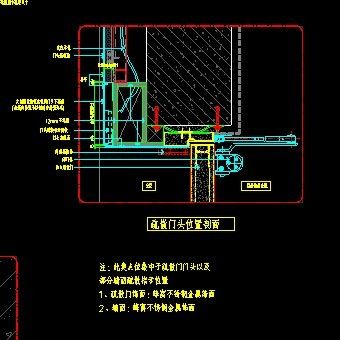 商场酒店售楼处公装区域门头疏散指示墙面疏散指示暗藏隐藏不锈钢边框大样图节点图-图二