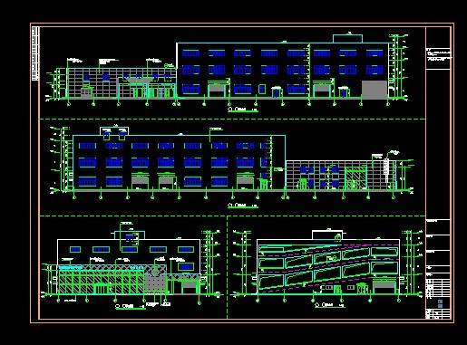 3层钢结构汽车4S店建筑结构设计施工图