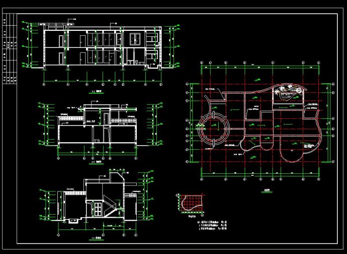 CAD二套豪华型别墅建筑图_图1